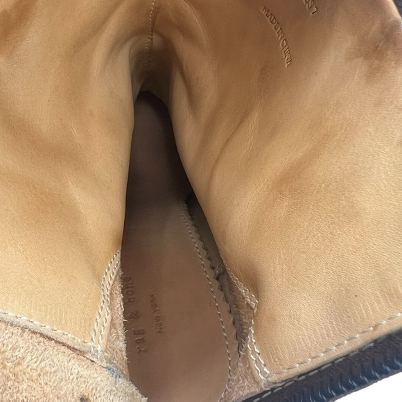 rag & bone Brown Leather Block Heel Ankle Booties Size 37 - Picture 7 of 10
